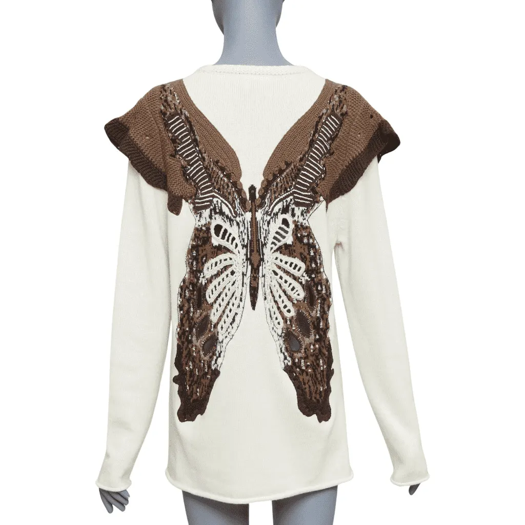 Chloé Flutter Knit Sweater Ecru Wool Very good - Front View