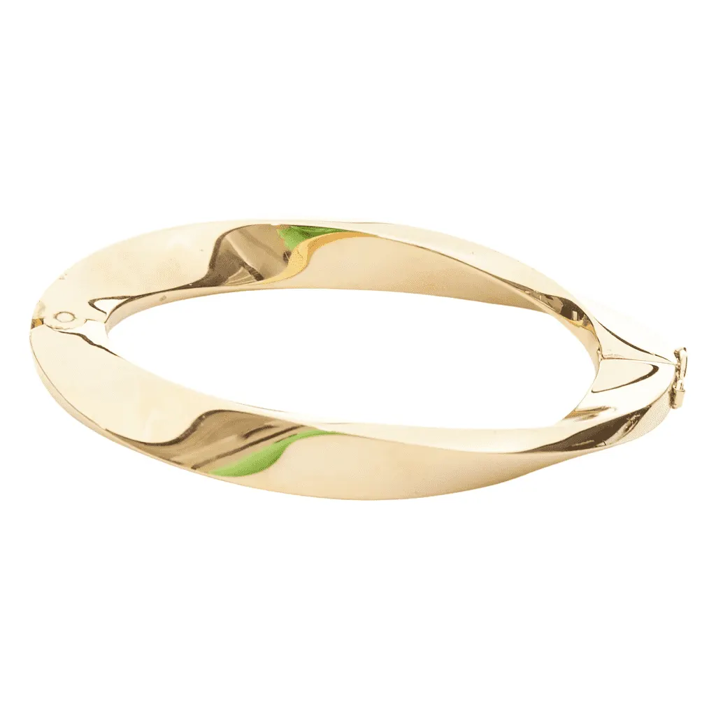 Saint Laurent Twisted Gold Hard Bangle Gold Metal Very good - Front View