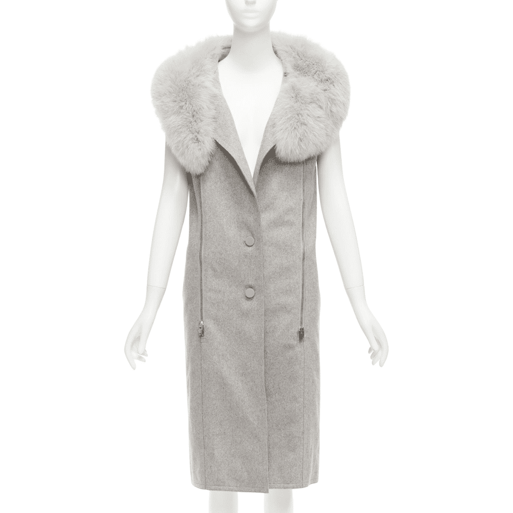 Alexander Wang Grey Fur Vest Dress