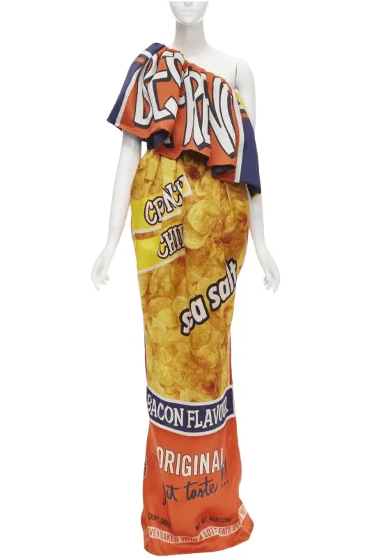 Moschino Potato Chip Gown MultiColor Silk Very good - Front View