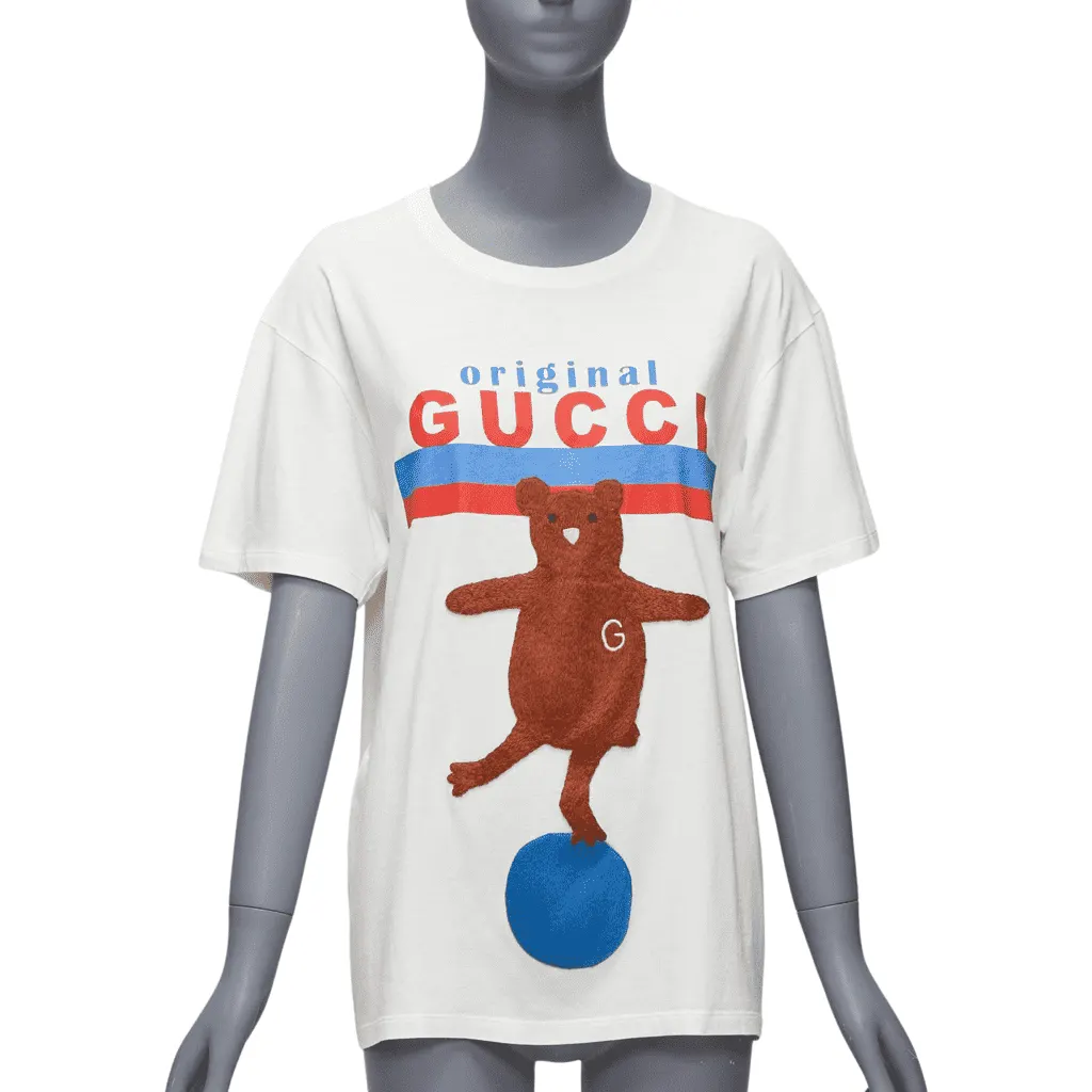 Gucci Dancing Bear White Cotton Very good - Front View