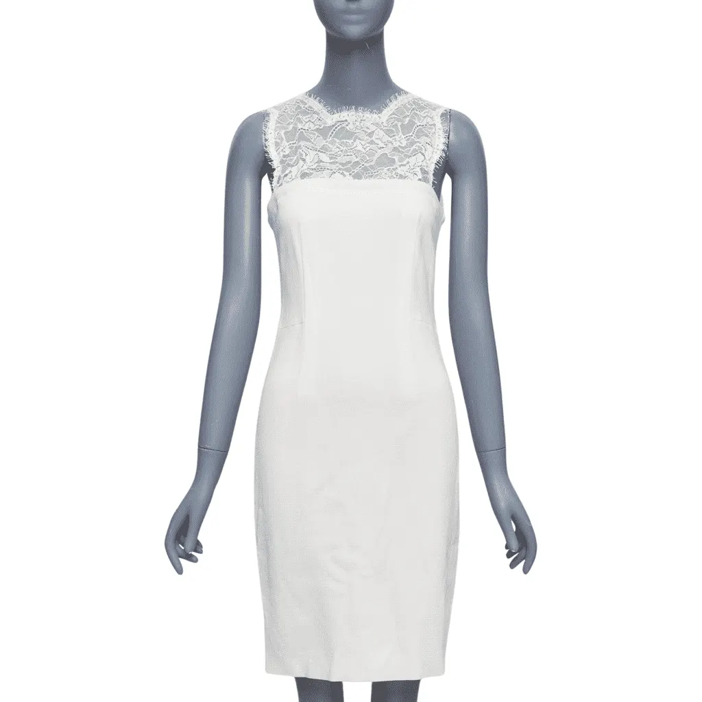 Emilio Pucci Collar Cocktail Dress Ecru Wool Very good - Front View