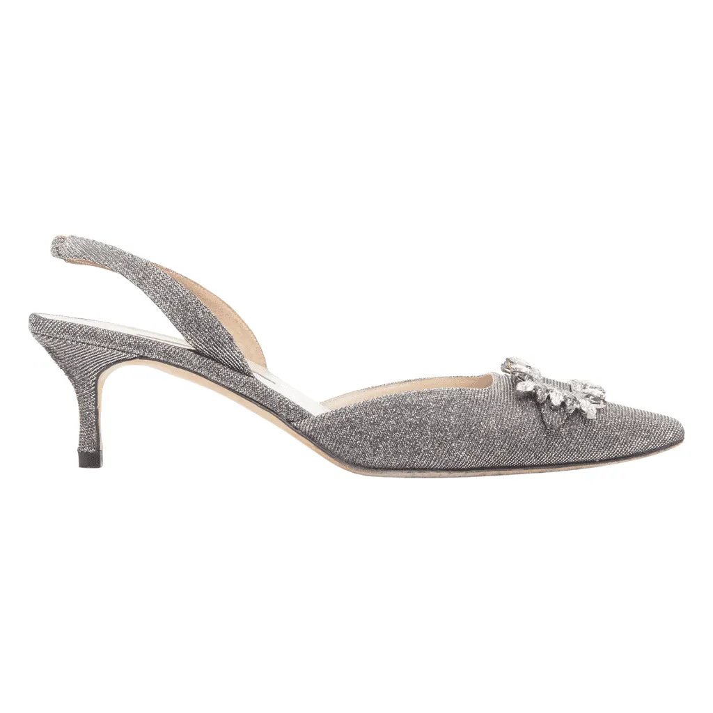 Manolo Blahnik Tonoslac Silver Good - Front View