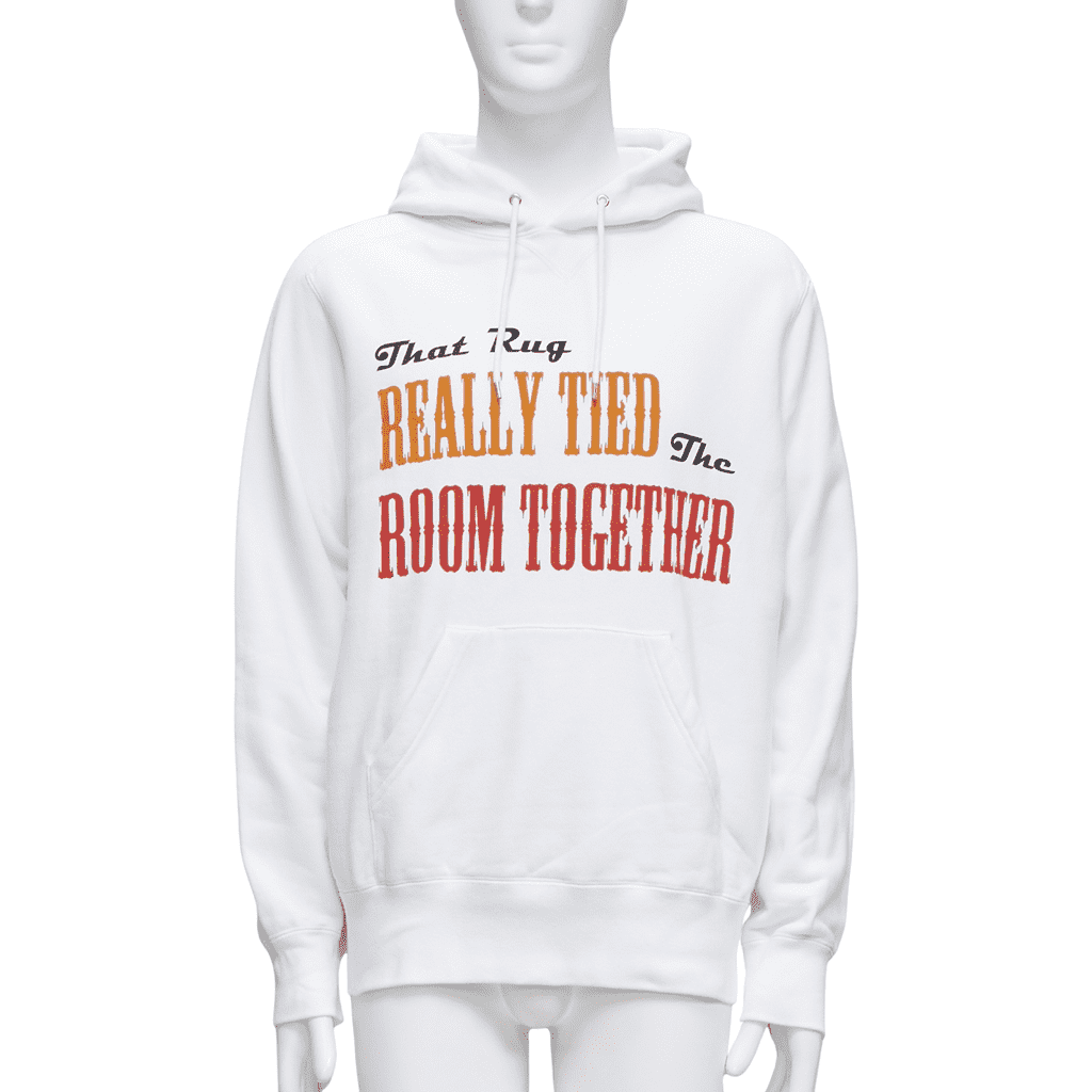 Sacai Slogan White Hoodie