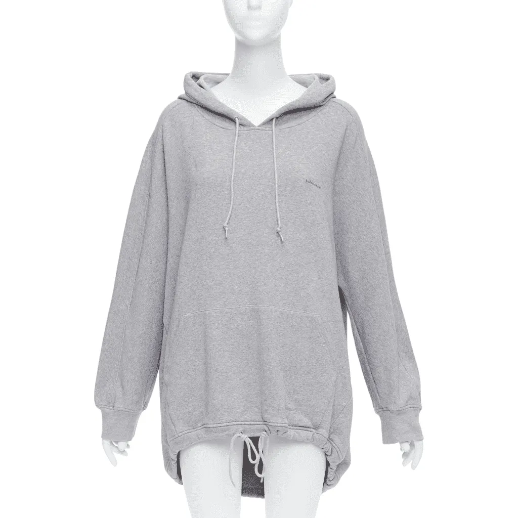 Balenciaga Oversized Cocoon Hoodie Grey Cotton Never worn - Front View