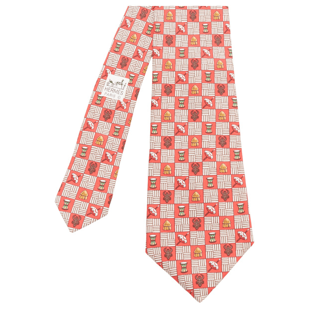 Hermès Aboriginal Mask Tie