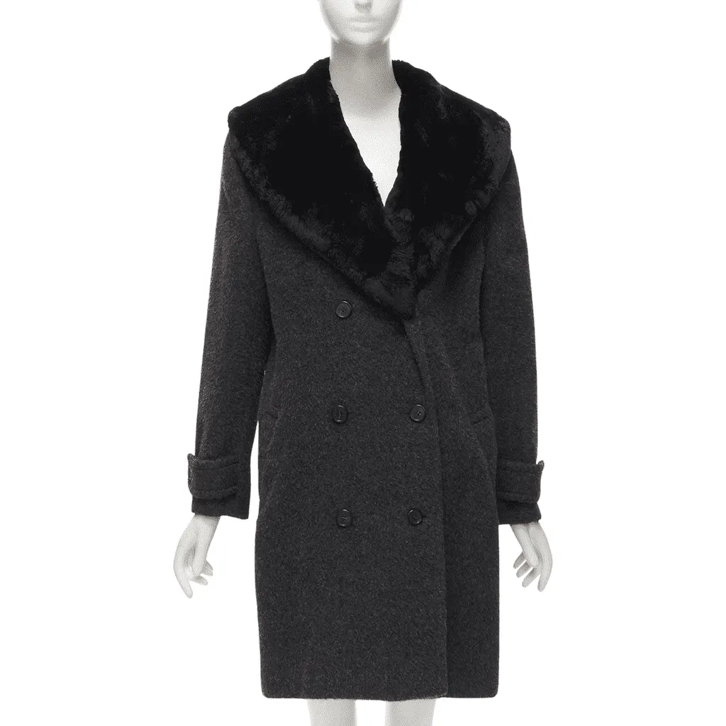 Gucci Grey Alpaca Coat Grey Very good - Front View