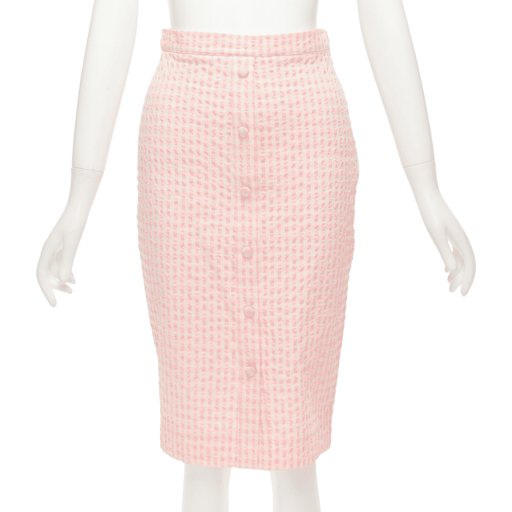 Altuzarra Gingham Button Skirt