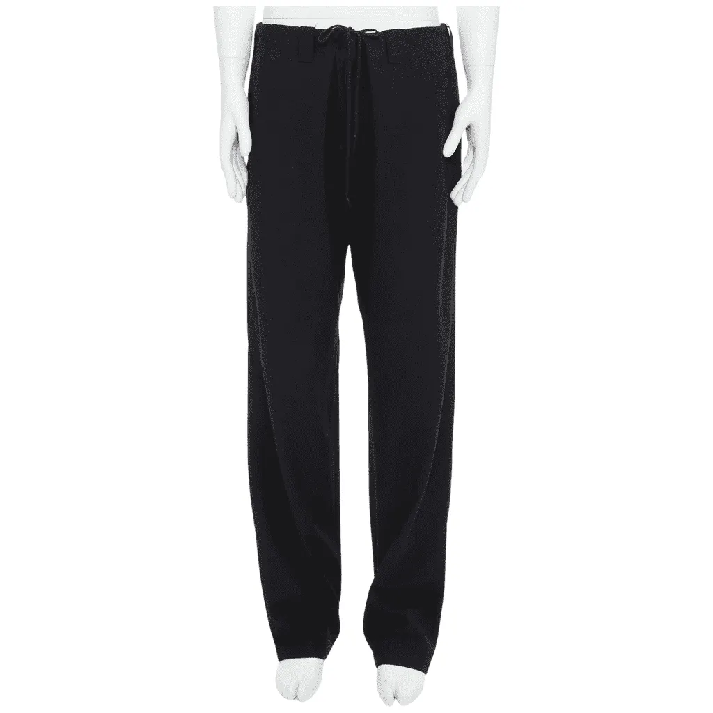 Yohji Yamamoto Distressed Wide Pants Black Polyester Fair - Front View