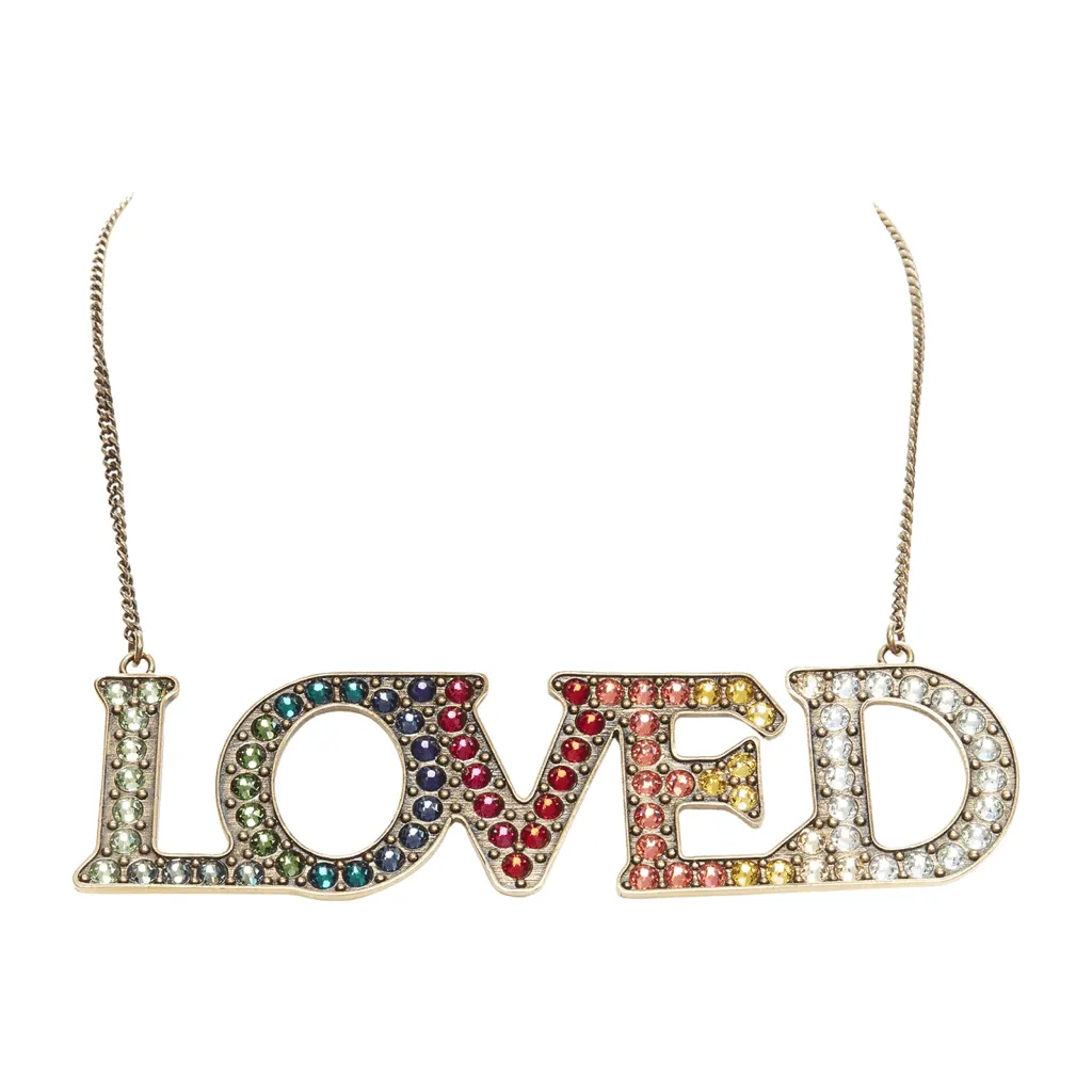 Gucci Gradient Pendant Necklace MultiColor Metal Very good - Front View