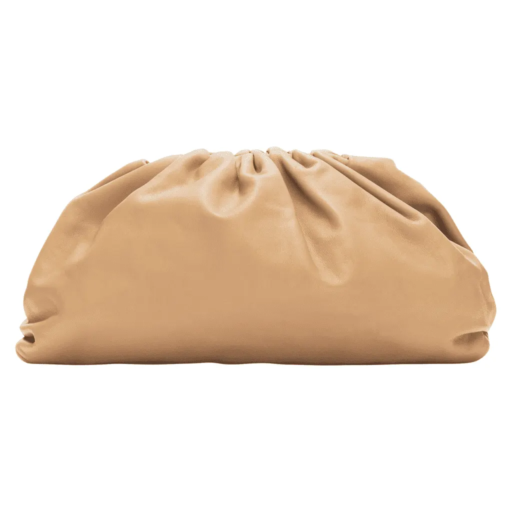 Bottega Veneta The Pouch Beige Leather Very good - Front View