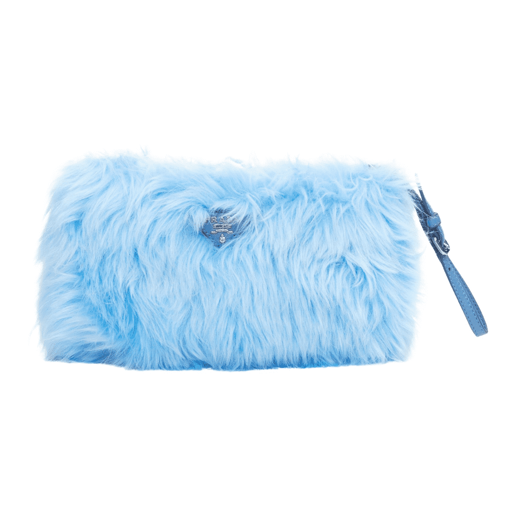 Prada Faux Fur Wristlet Bag
