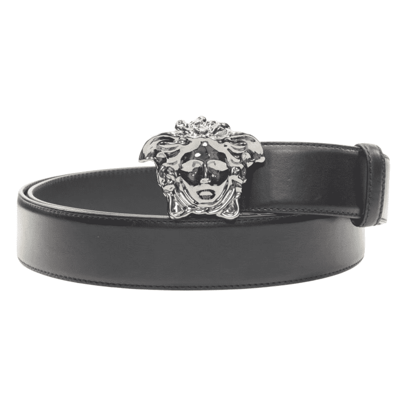 Versace Medusa ruthenium silver belt