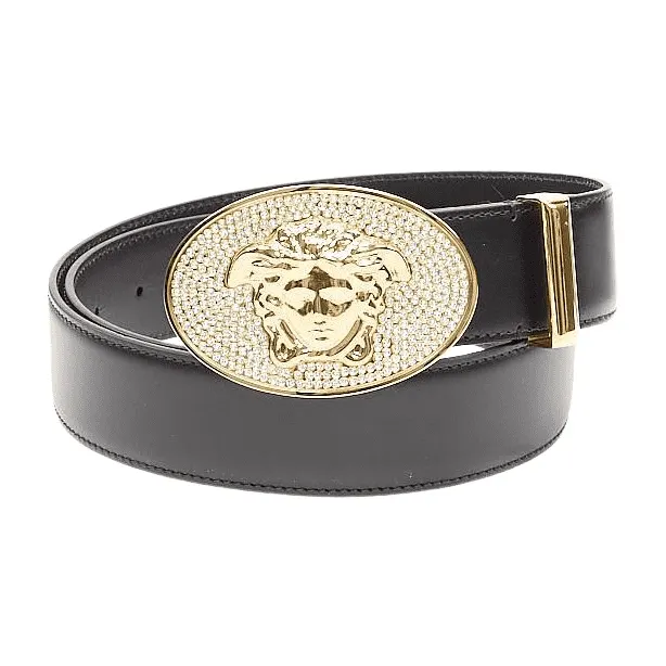 Versace DCU4950 DVTP1 D41CH Black Leather Never worn, with tag - Front View