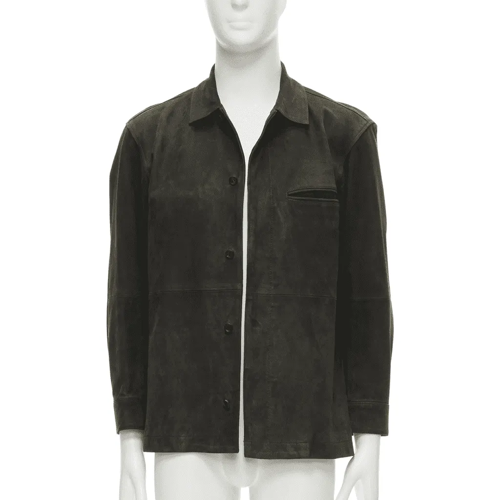 Issey Miyake Grey Suede Overshirt Grey Suede Fair - Front View