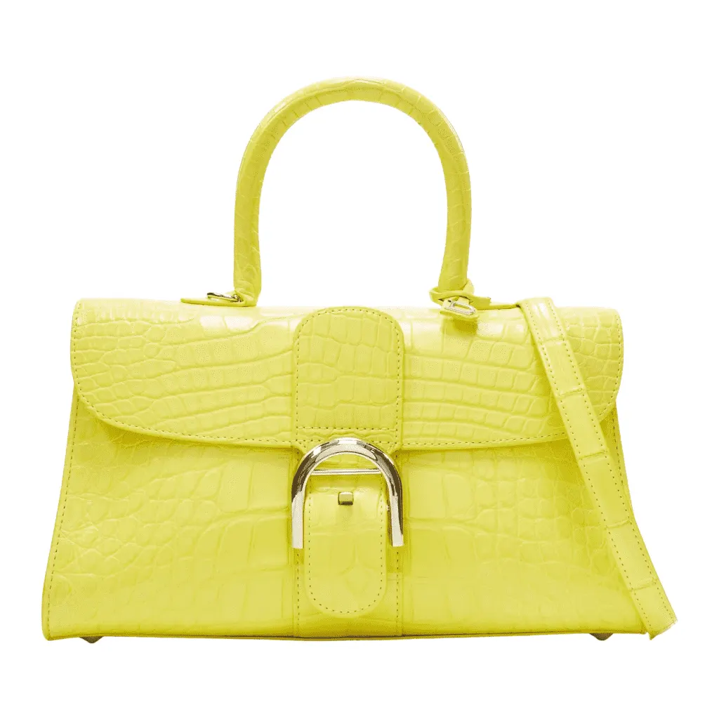 Delvaux Tempete Papillon Bag Yellow Leather Never worn - Front View