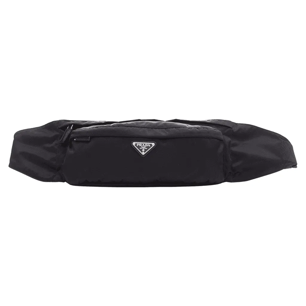 Prada Arrow Tassel Clutch Black Very good - Front View