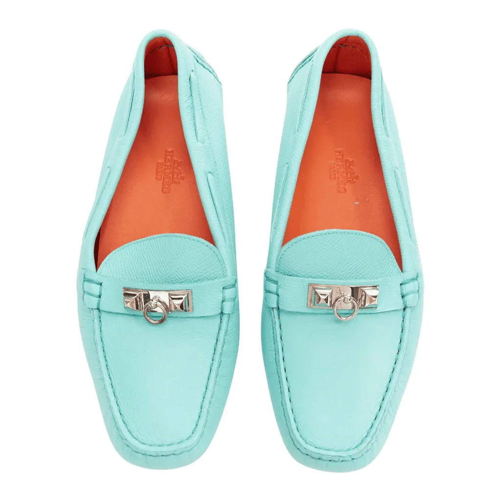 Hermès Irving Blue Leather Good - Front View