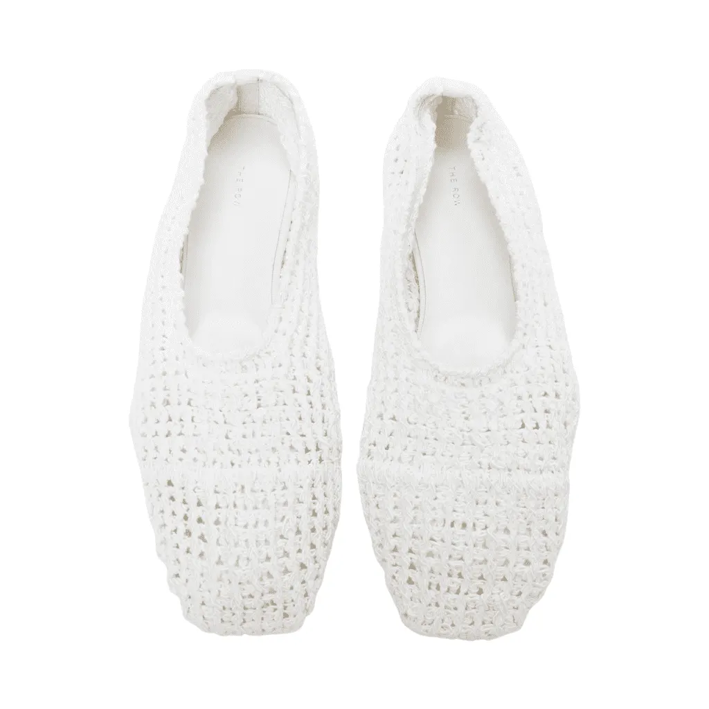 The Row Crochet Ballet Flats White Very good - Front View