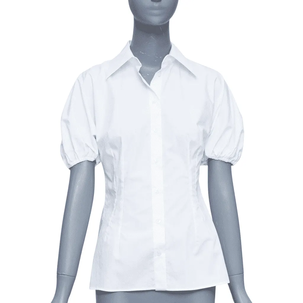 Dolce & Gabbana Dolman Puff Shirt White Cotton Very good - Front View