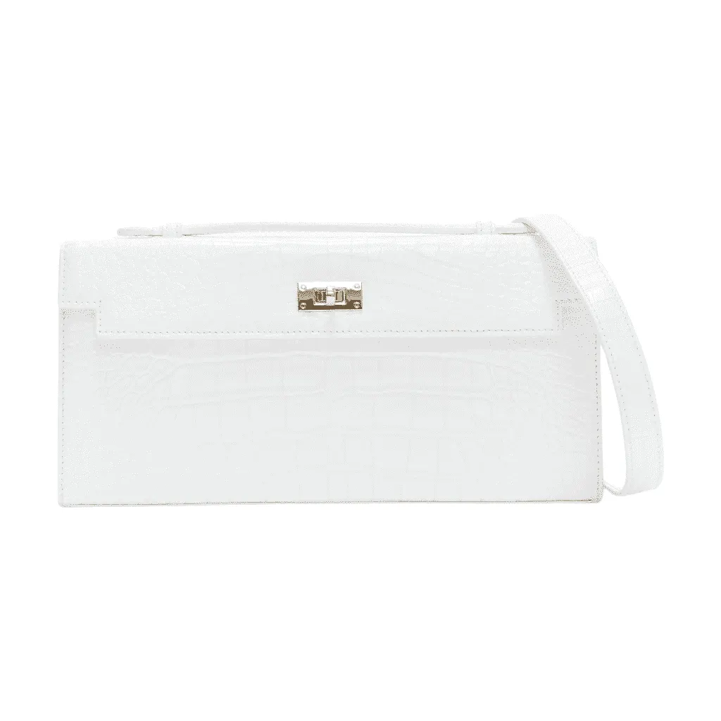 Unsigned Mustang Wristlet Bag White Leather Very good - Front View
