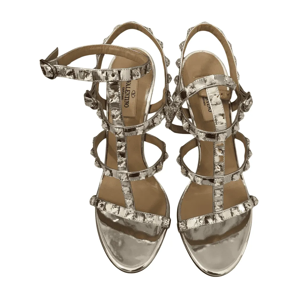 Valentino Rockstud Silver Leather Never worn - Front View