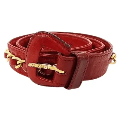 Chanel Red leather Red Leather Very good - Front View