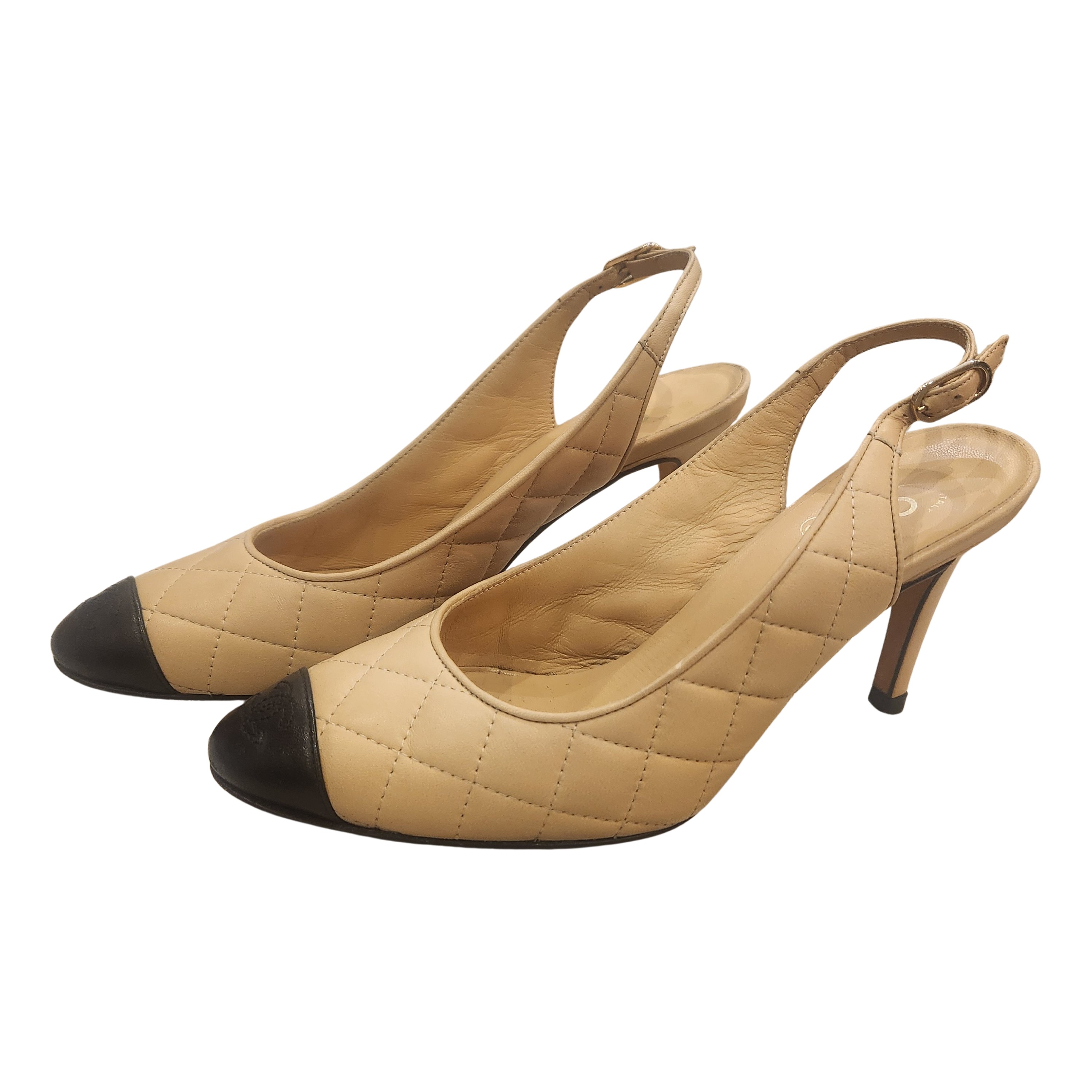 Chanel Sandal Beige x Black