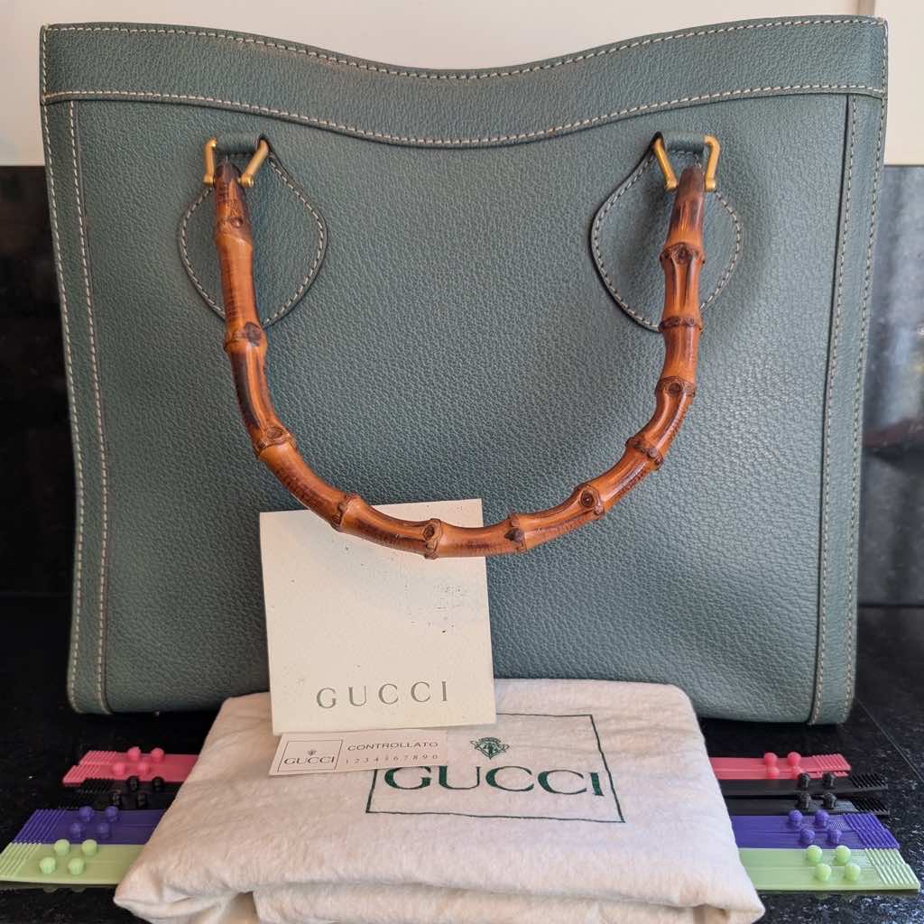 Gucci Vintage Diana Bamboo Tote - Image 12
