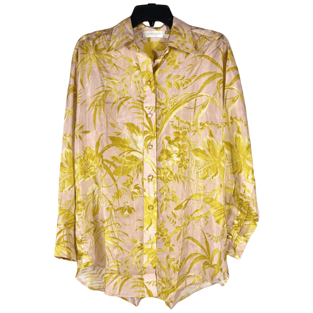 Zimmermann Golden Relaxed Silk Shirt