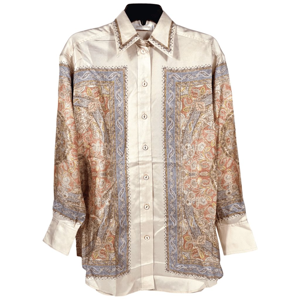 Zimmermann Illustration Paisley Silk Shirt
