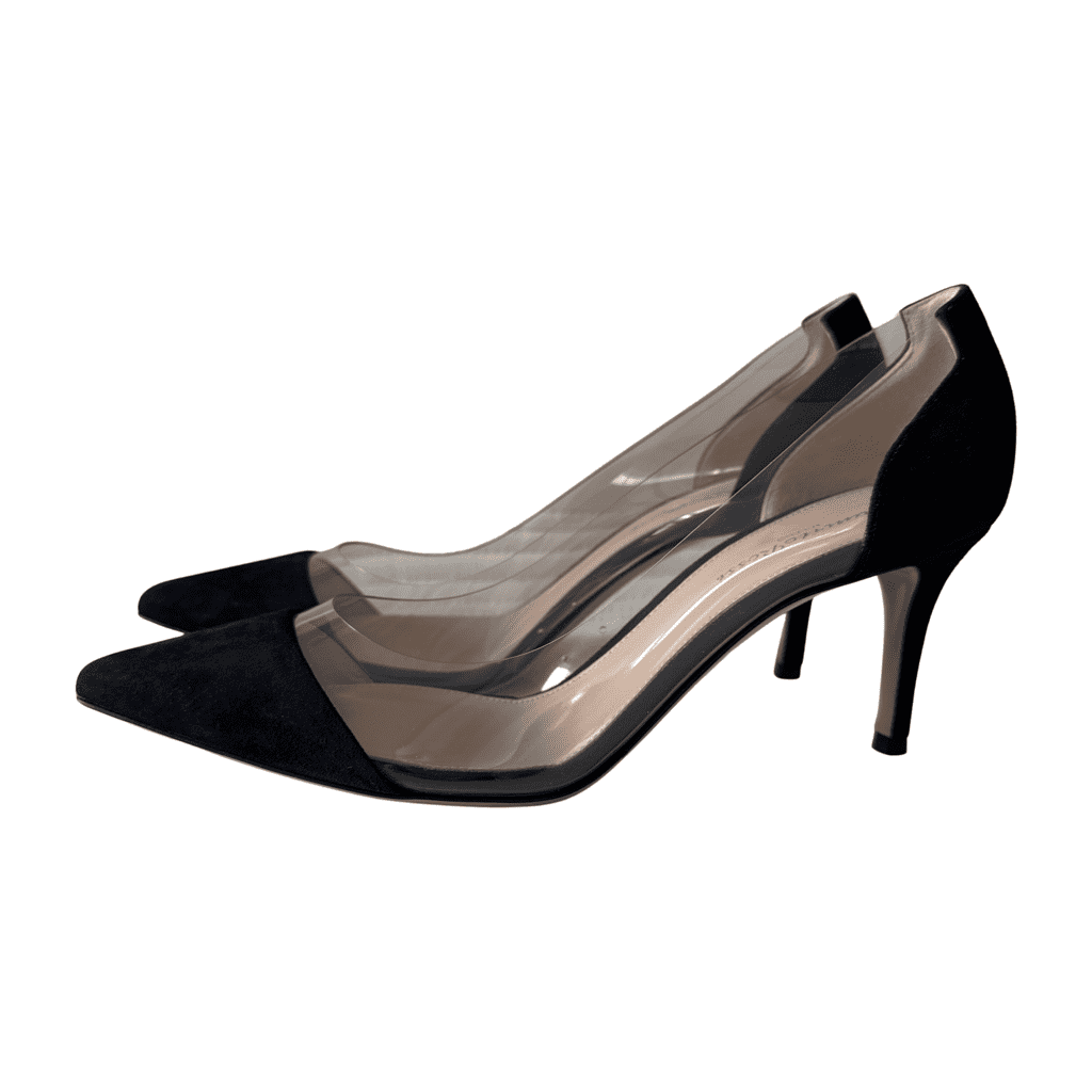 Gianvito Rossi Plexi Suede 70 Pumps