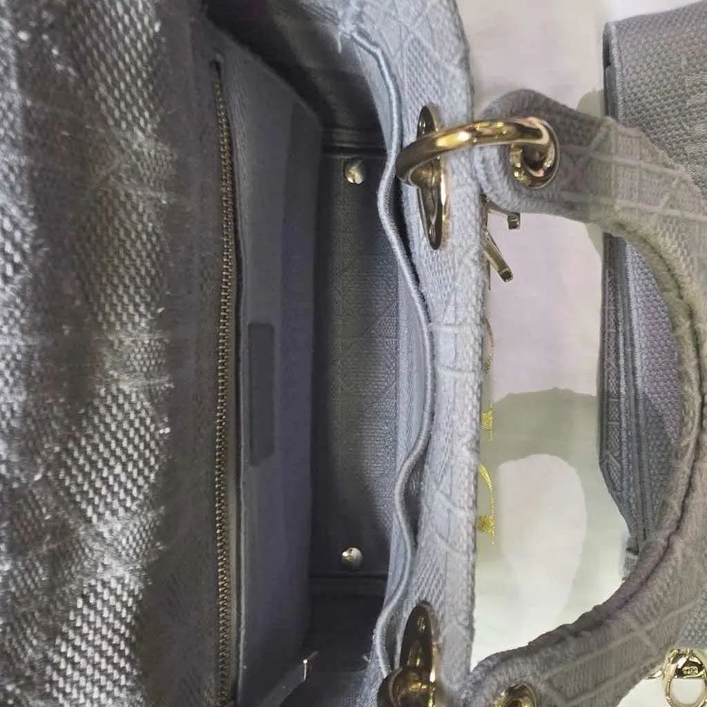 Dior Lady D-Lite Grey Canvas Good - Inside View