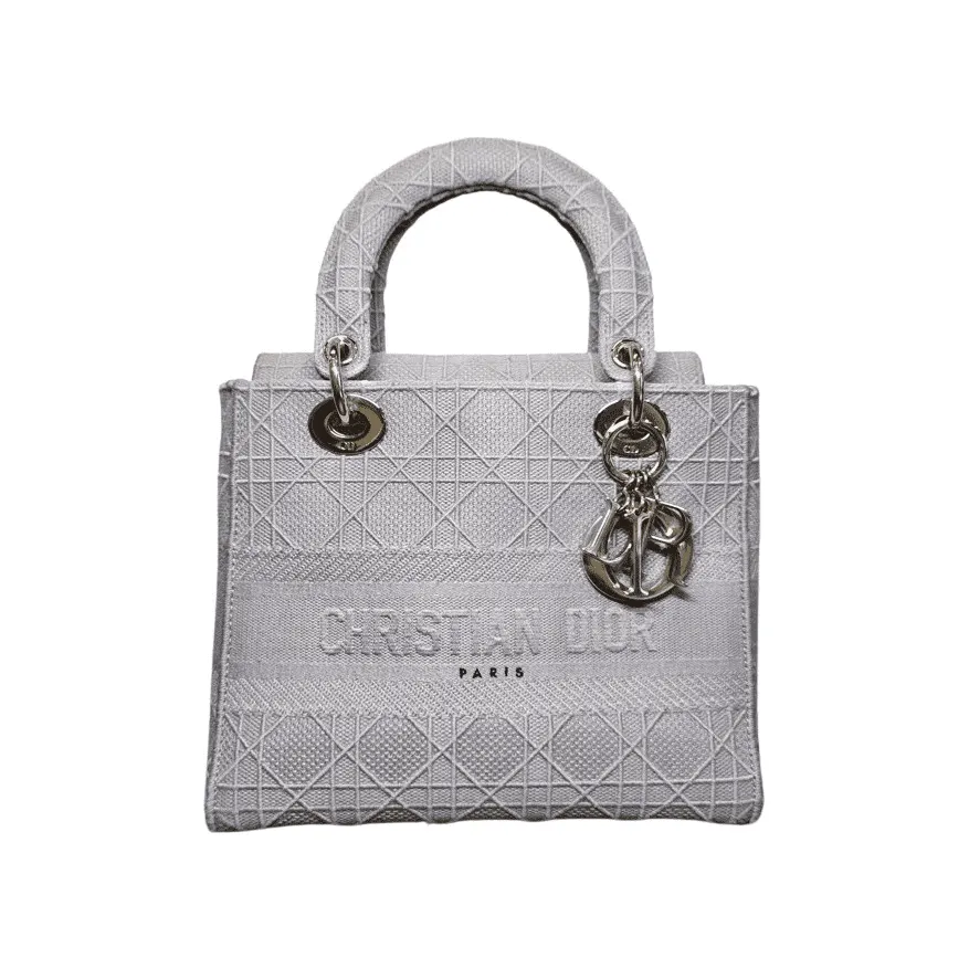 Dior Lady D-Lite Grey Canvas Good - Front View