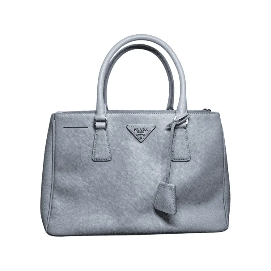 Prada Galleria Grey Leather Good - Front View
