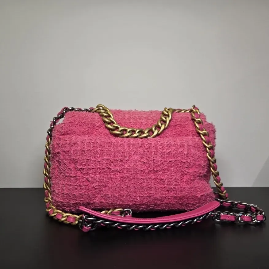 Chanel 19 Pink Tweed Good - Back View