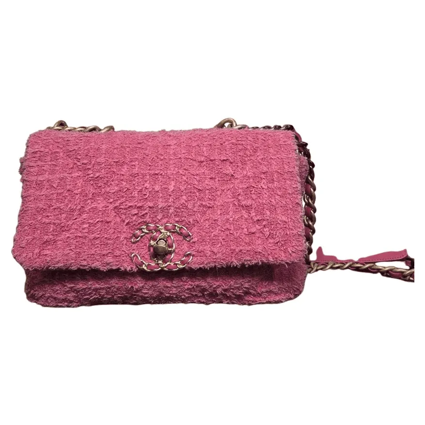Chanel 19 Pink Tweed Good - Front View