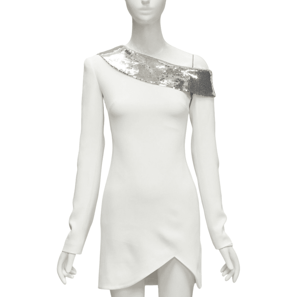 David Koma Silver Sequins Dress