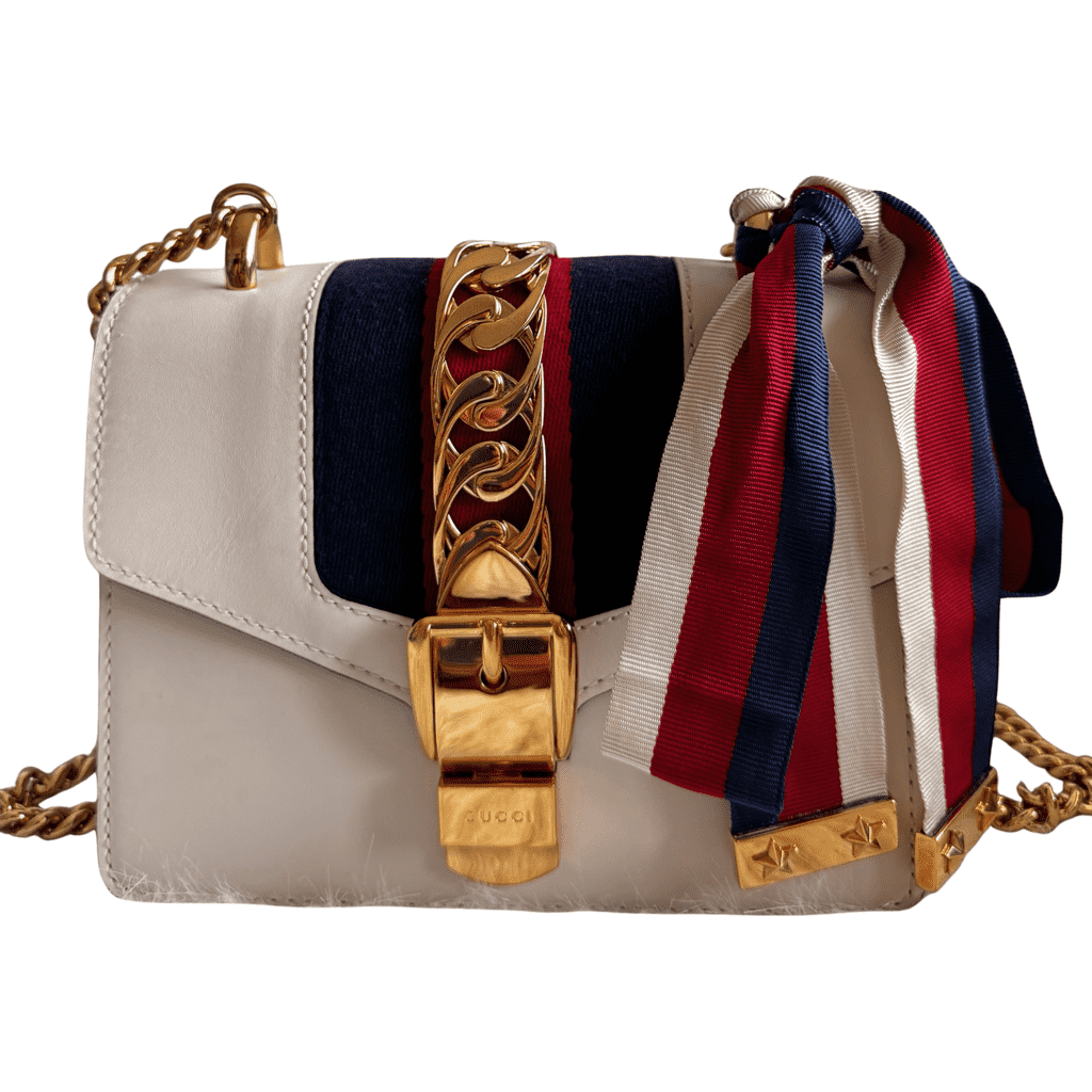 Gucci Sylvie White Mini Chain