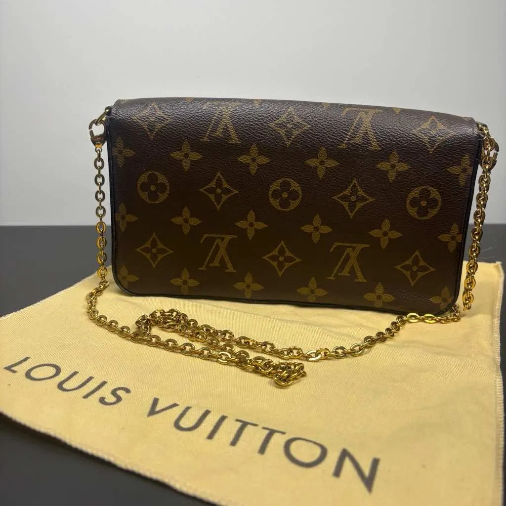 Louis Vuitton Félicie Black Canvas Gold Good - Back View