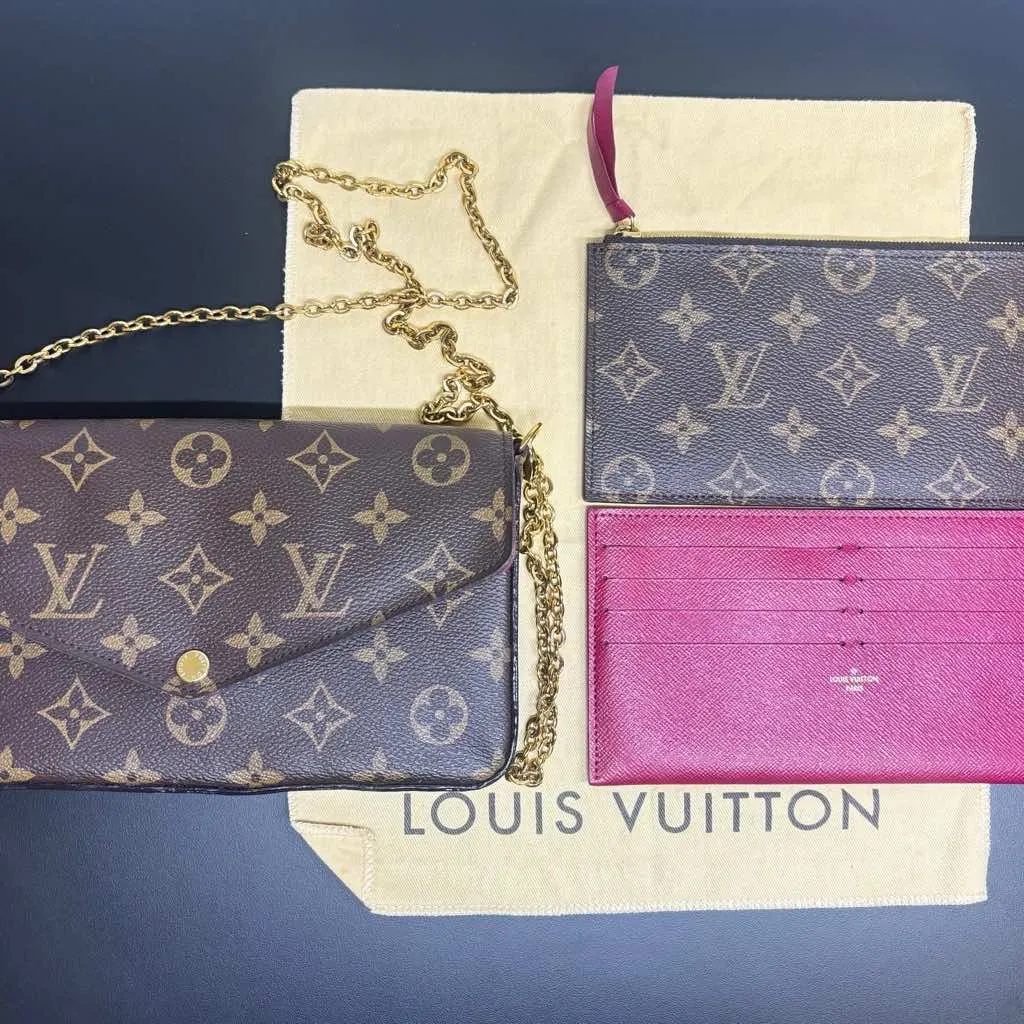 Louis Vuitton Félicie Black Canvas Gold Good - Model View