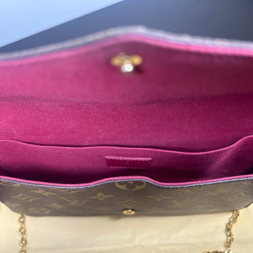Louis Vuitton Félicie Black Canvas Gold Good - Inside View