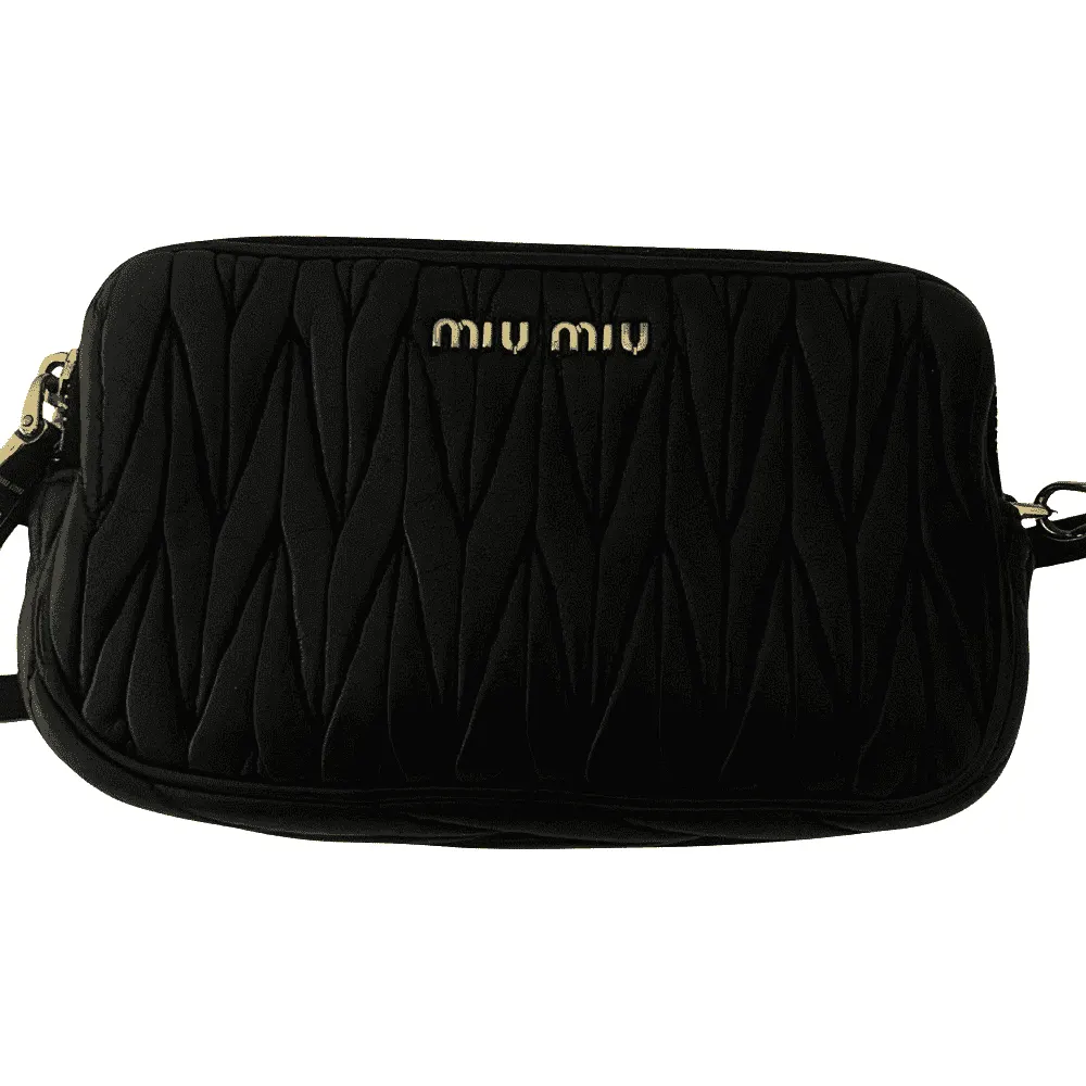 Miu Miu Matelasse Black Leather Metal Very good - Front View