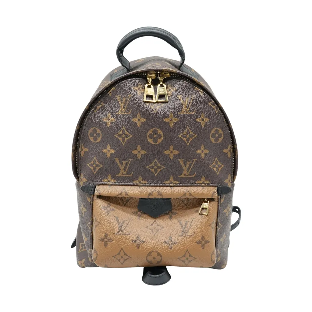 Louis Vuitton Monogram Reverse Palm Springs PM Backpack M44870 Gold Good - Front View
