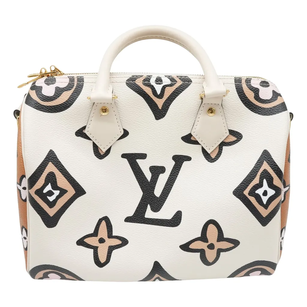 Louis Vuitton Bicolor Giant Wild At Heart Speedy Bandouliere 25 Bag M58947 White Canvas Good - Front View