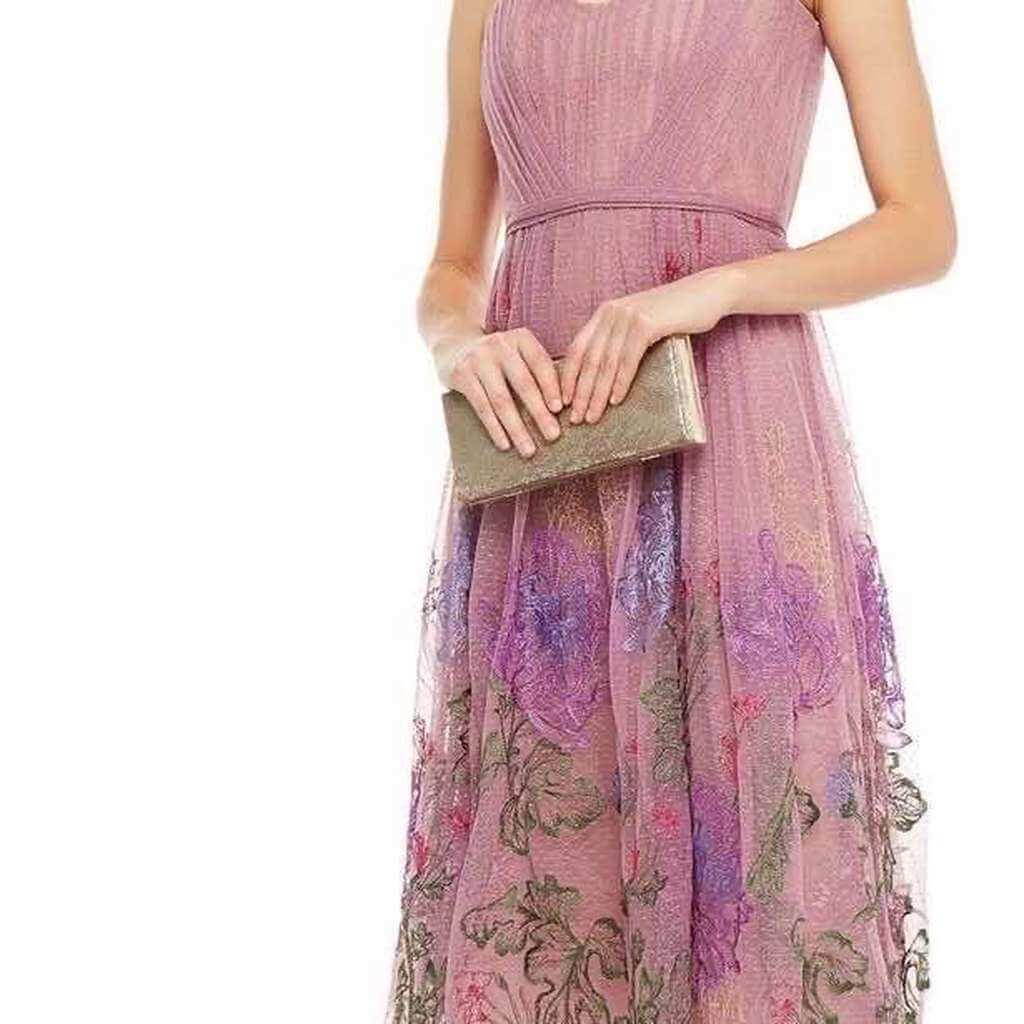 Marchesa Notte Tulle Floral Dress - Image 6