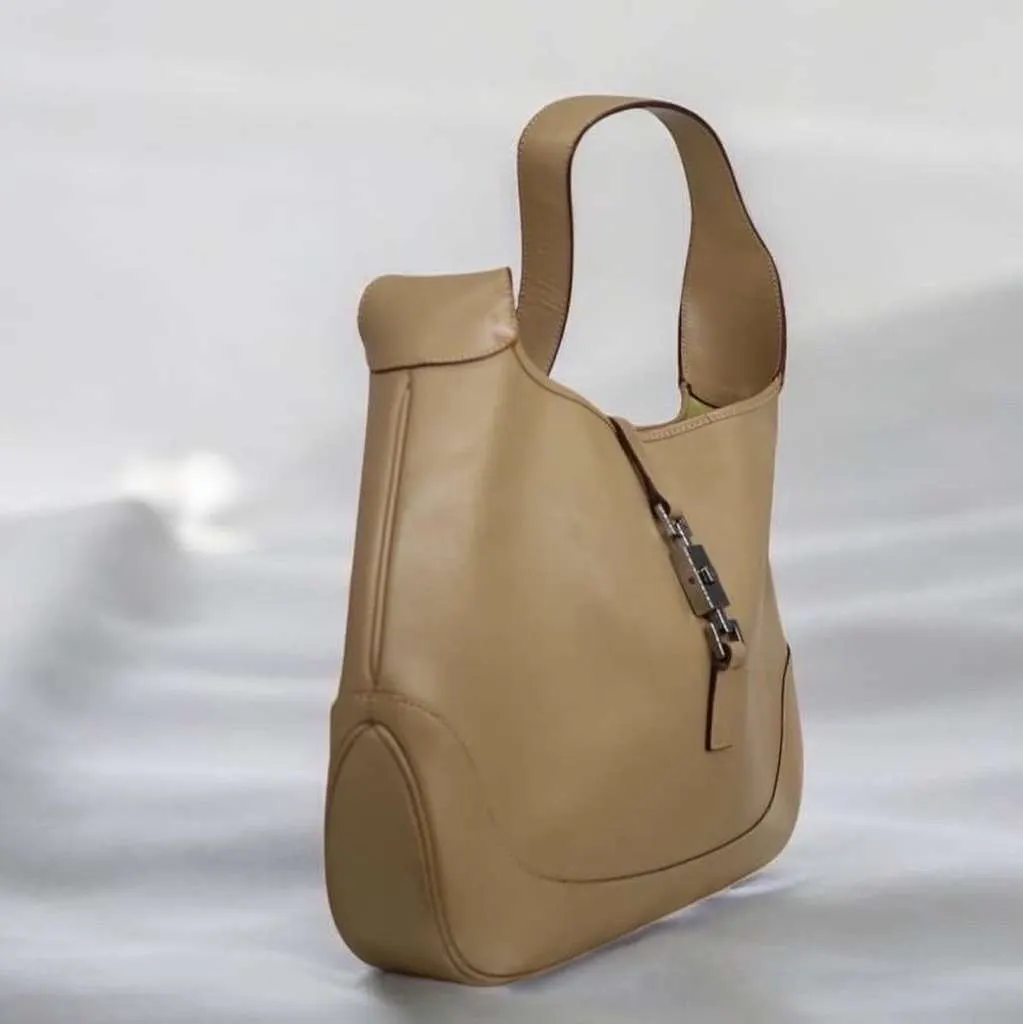 Gucci Jackie 1961 Beige Leather Metal Fair - Inside View