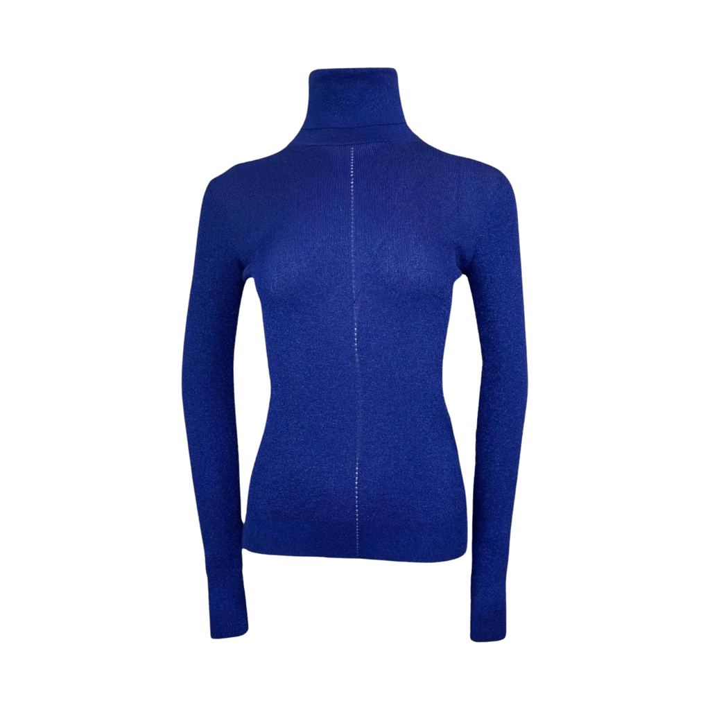 Saint Laurent Blue turtleneck with lurex