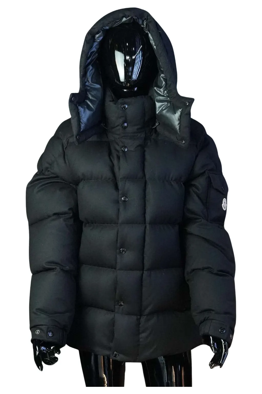 Moncler Vezere Puffer Jacket Black Size 4 Black Wool Good - Front View