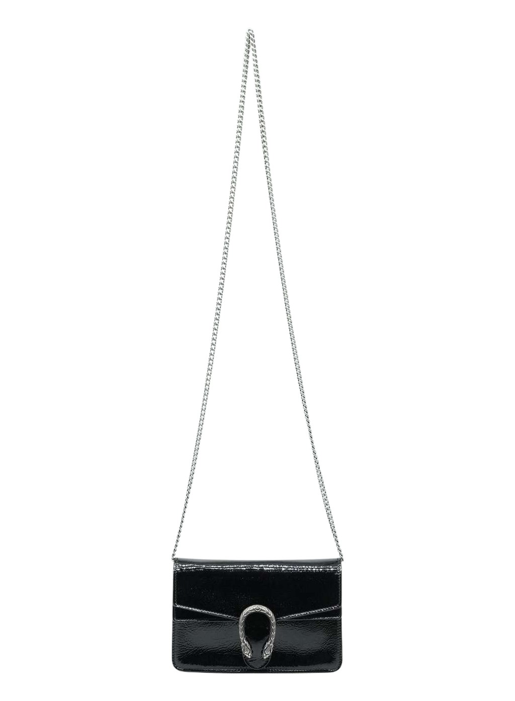 Gucci Super Mini Dionysus Bag in Patent Leather Black